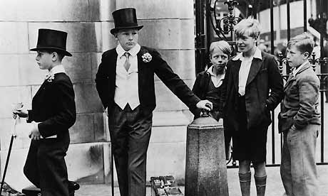 Eton Boys and Local Lads, London 1936Photograph: Jimmy Sime/Hulton/Getty 