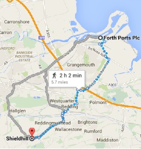 Shieldhill to Grangemouth Port.